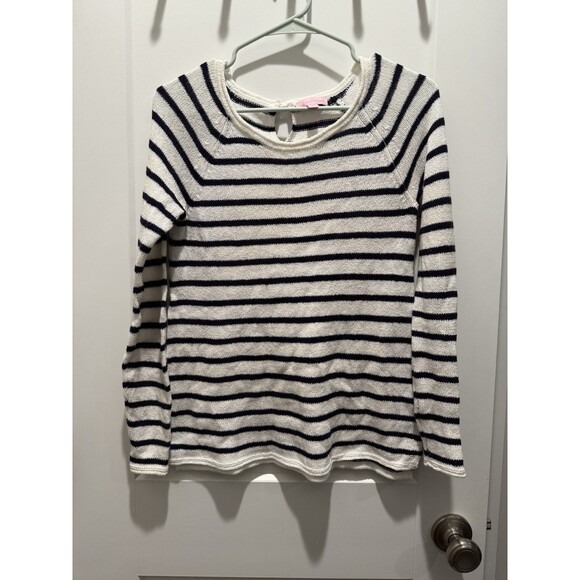 Lilly Pulitzer Sweater Size XS Nautical Quiet Luxury Beach Coastal Cotton - Picture 2 of 5